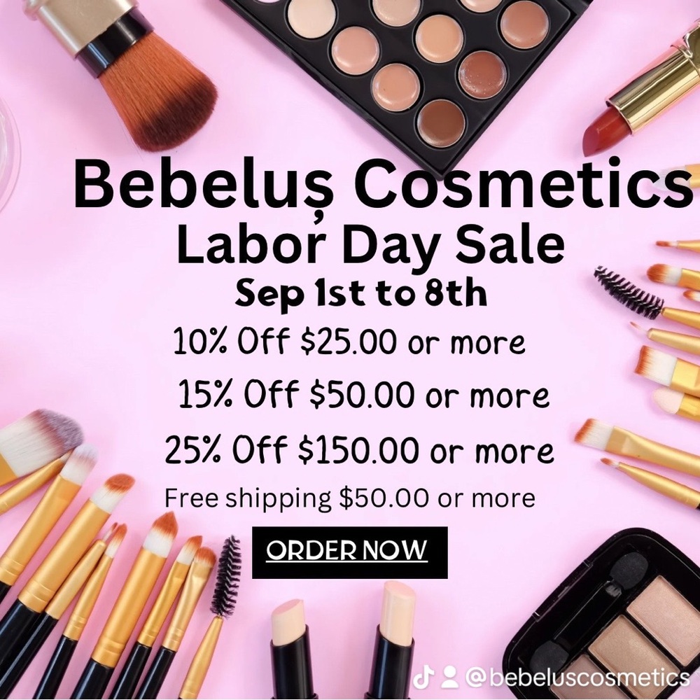Massive store-wide Labor Day sale at www.Bebeluscosmetics.com